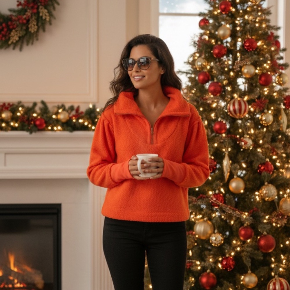 NWT Free People We The Free | Poppy Quarter Zip Pullover | Large